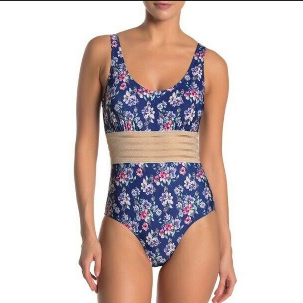 NWOT Nicole Miller Floral One-Piece